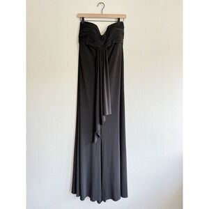 Nebiani Night Evening Grown Maxi Dress‎ Strapless Elegant Black Dress Size 10